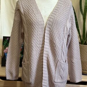 Dreamers Cream Cable Knit Cardigan Sweater